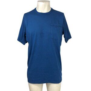 CARHARTT FORCE - MEN'S MEDIUM - BLUE SHORT SLEEVE CREW NECK POCKET SHIRT